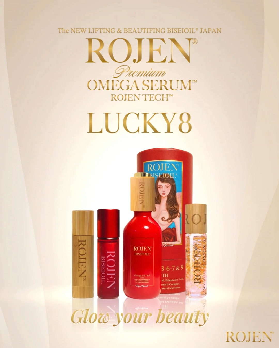 🌹LUCKY８定期購入は
６ヶ月で最大７万円もお得！
✨️✨️✨️✨️✨️✨️✨️
毎月のプレゼント🎁 ＆
最初月のありがとう🥰 ＆
最終月のおめでとう🎉記念
⚜️特別プレゼント⚜️が
もらえます🥰
https://rojen.jp/bisei-oil/lucky-series/#lucky8

LUCKYシリーズは
美の「幸福」と「幸運」が
溢れる魔法のセット。
♥️美整オイルエンジェルへの
ROJENへの感謝と愛の思いの形🌹

✨✨✨ 💖 ✨✨✨
🇯🇵日本
ROJEN公式サイト
rojen.jp
スキンケアご購入ダイレクトページ
https://rojen.jp/bisei-oil/shop/

メルマガ登録でいち早くお知らせGET❣️
https://rojen.jp/mailmagazine/

公式LINE登録で特別メッセージをGET❣️
https://lin.ee/EdDlMnt

インスタフォロー＆Facebookフォロー
https://www.instagram.com/rojenofficial/
https://www.facebook.com/rojen.biseioil/

✨✨✨ 💖 ✨✨✨
🇺🇸USA
ROJEN Official
rojenusa.com
ROJEN Organic Skincare 
https://rojenusa.com/biseioil/

Subscribe by Email:
https://rojenusa.com/newsletter/

Follow on Instagram:
https://www.instagram.com/rojenofficial/

✨ You’ll receive exclusive discounts and
 special offers with every newsletter!

#ROJEN #ロジェン #biseioil #美整オイル #魔法の5秒リフト #塗るサプリメント #LUCKYシリーズ #美肌美女